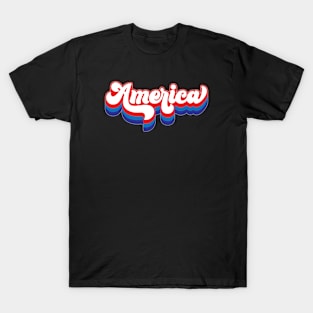 America - Groovy America Red White Blue T-Shirt